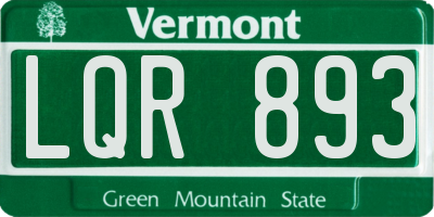 VT license plate LQR893
