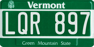 VT license plate LQR897