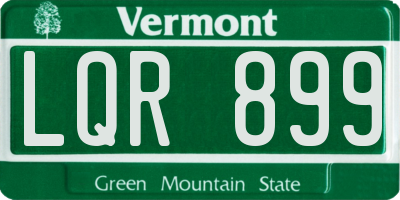 VT license plate LQR899