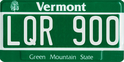VT license plate LQR900