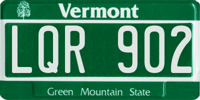 VT license plate LQR902