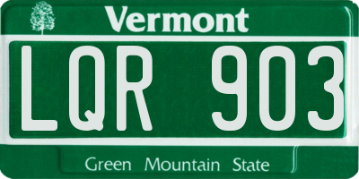 VT license plate LQR903