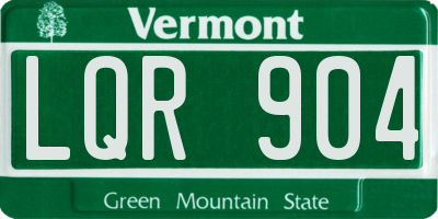 VT license plate LQR904