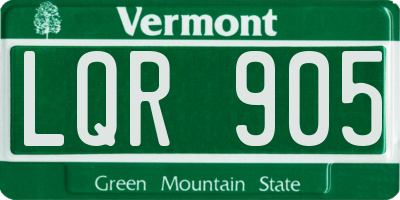 VT license plate LQR905
