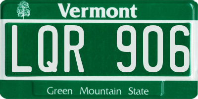 VT license plate LQR906