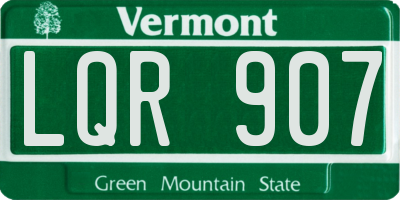 VT license plate LQR907