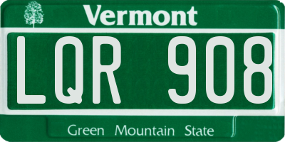 VT license plate LQR908
