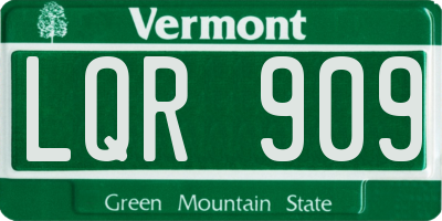 VT license plate LQR909