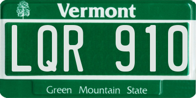 VT license plate LQR910