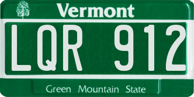 VT license plate LQR912