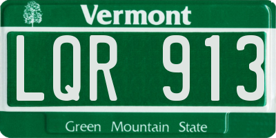 VT license plate LQR913
