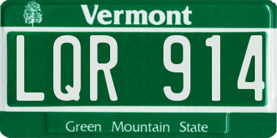 VT license plate LQR914