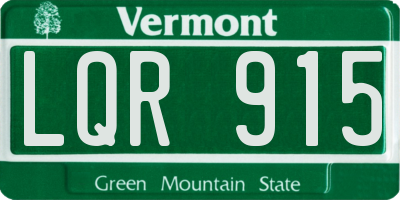 VT license plate LQR915