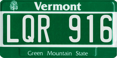 VT license plate LQR916