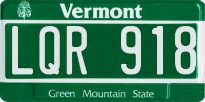 VT license plate LQR918