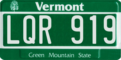 VT license plate LQR919