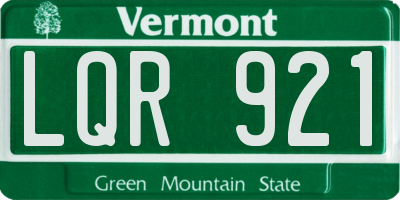 VT license plate LQR921