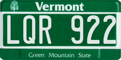 VT license plate LQR922