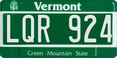 VT license plate LQR924