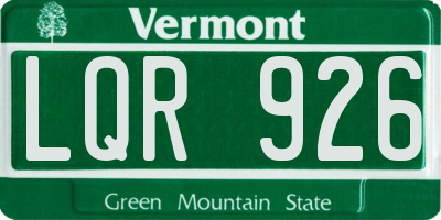 VT license plate LQR926