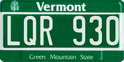VT license plate LQR930