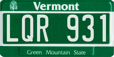VT license plate LQR931