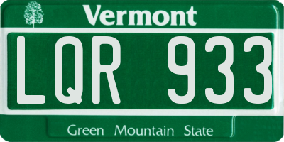 VT license plate LQR933