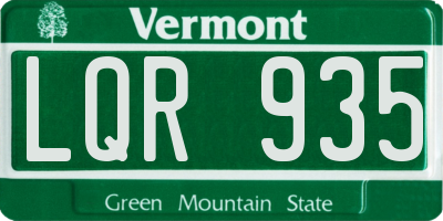 VT license plate LQR935