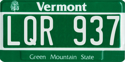 VT license plate LQR937
