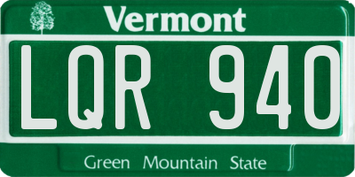 VT license plate LQR940