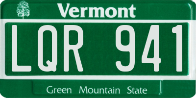 VT license plate LQR941
