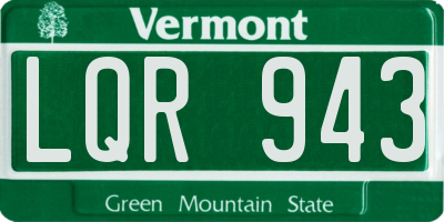 VT license plate LQR943