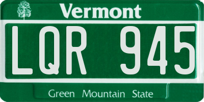VT license plate LQR945