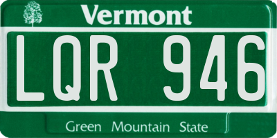 VT license plate LQR946