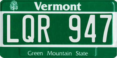 VT license plate LQR947