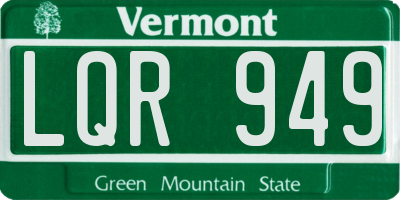 VT license plate LQR949