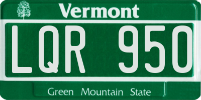 VT license plate LQR950