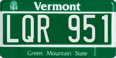 VT license plate LQR951
