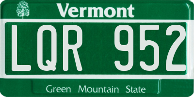 VT license plate LQR952