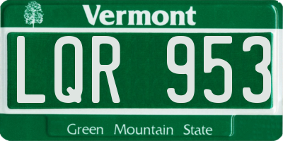 VT license plate LQR953
