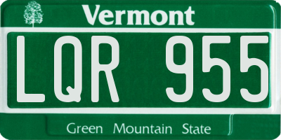 VT license plate LQR955