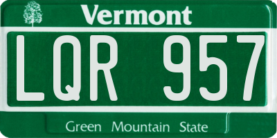 VT license plate LQR957