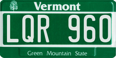 VT license plate LQR960