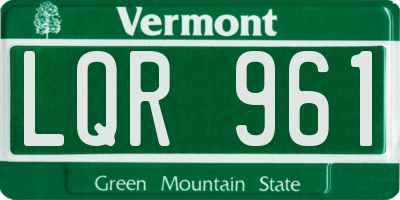 VT license plate LQR961