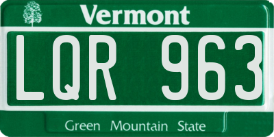 VT license plate LQR963