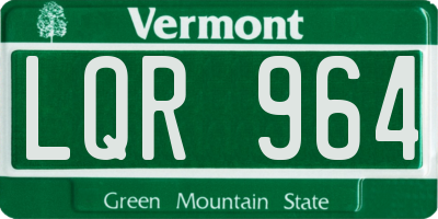 VT license plate LQR964