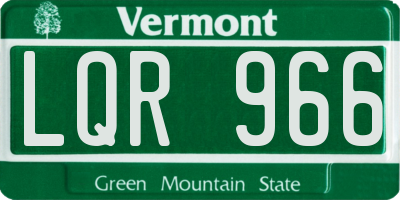VT license plate LQR966