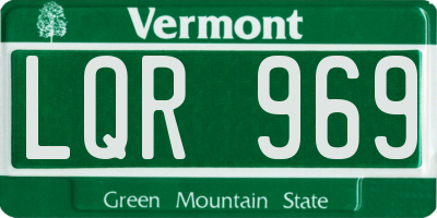 VT license plate LQR969