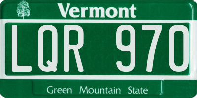 VT license plate LQR970