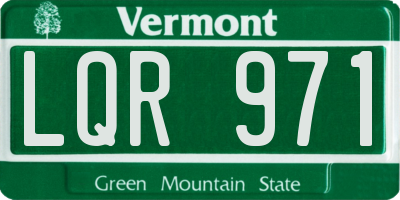 VT license plate LQR971